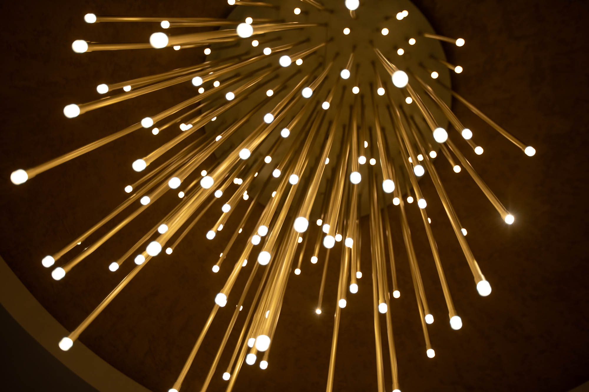 Abstract golden chandelier.